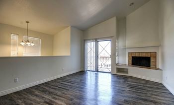 Living space with fireplace